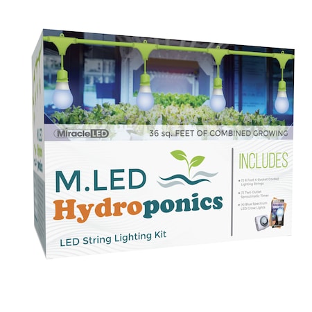 Miracle Led Hydroponics 4-Socket LED Blue Spectrum Grow Kit 603783